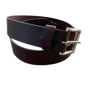 Classic Brown Dressy Leather Belt Men’s Size 34 Made in Canada Removable Buckle